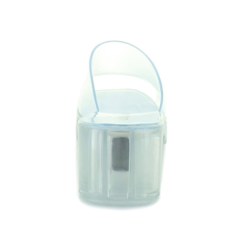 Clear Chunky Block Heel Slides - Picture 2 of 4